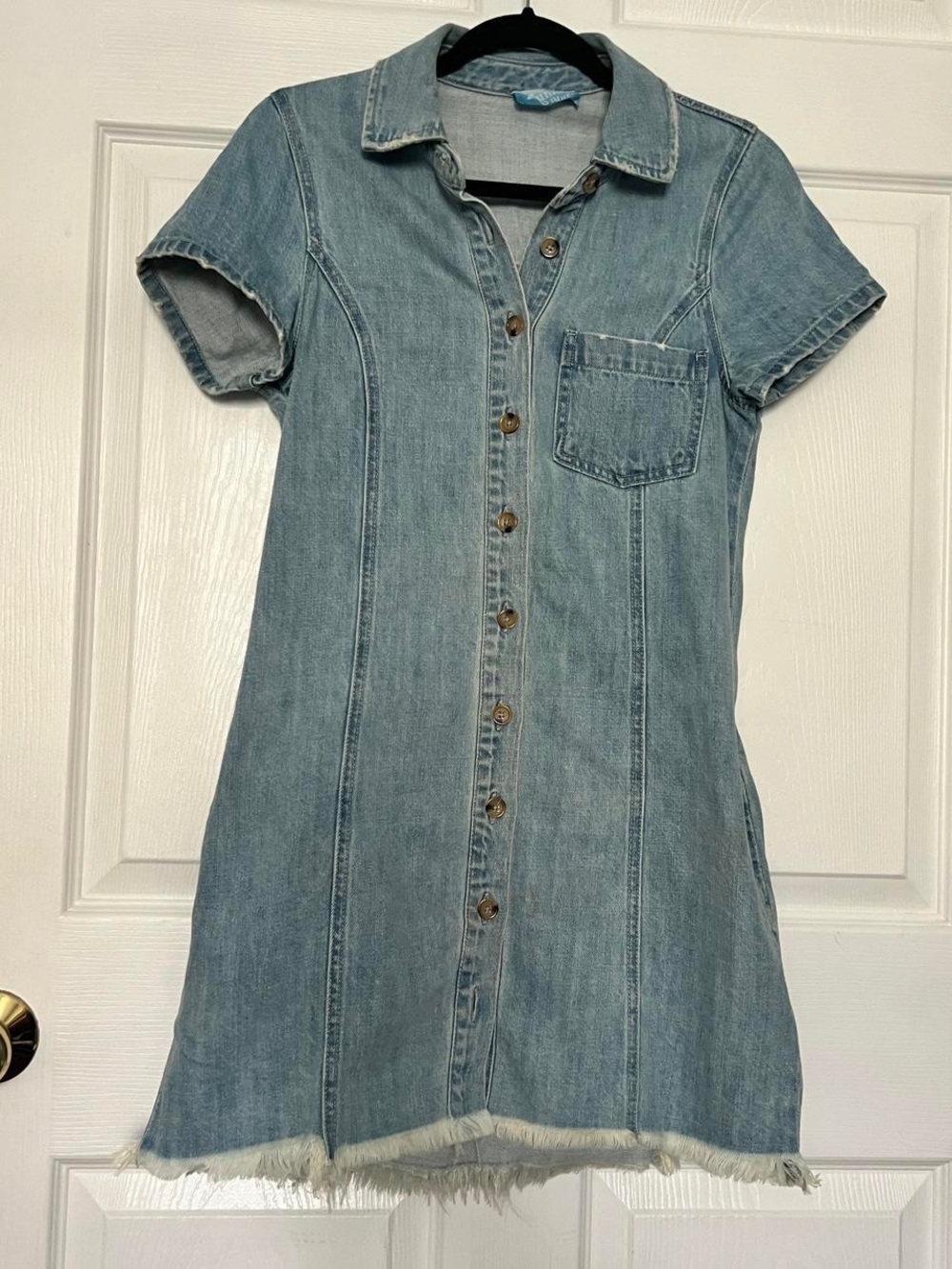 Show Me Your MuMu Light Blue Button-Front Denim Shirt Dress - Picture 2 of 3
